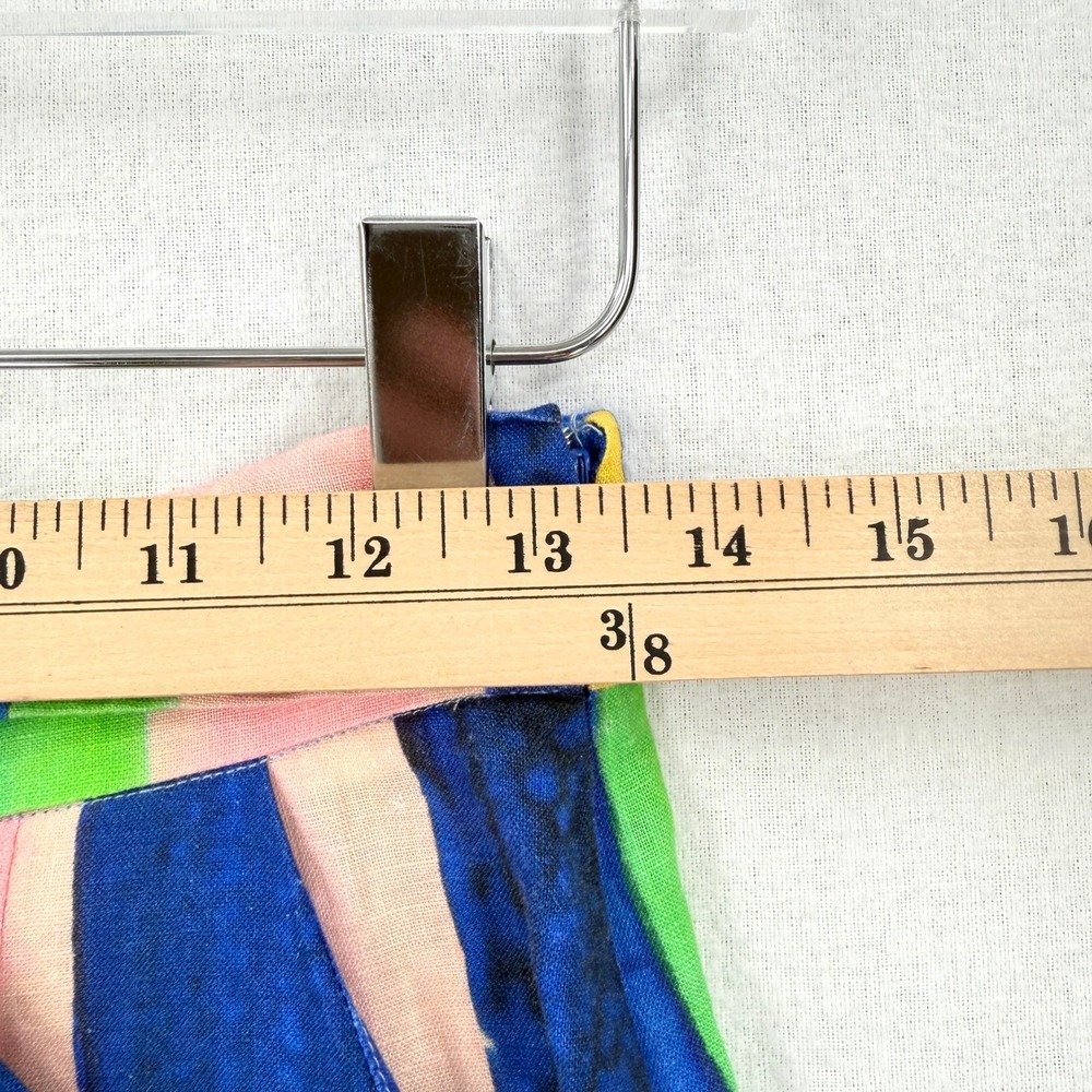 MARA HOFFMAN Rainbow Stripe Wide Leg Pants Women 4 Linen Tie Waist High Rise - Picture 11 of 15